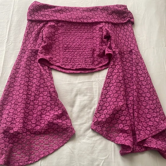 Free People Off the Shoulder Bell Sleeve Top - Picture 4 of 4